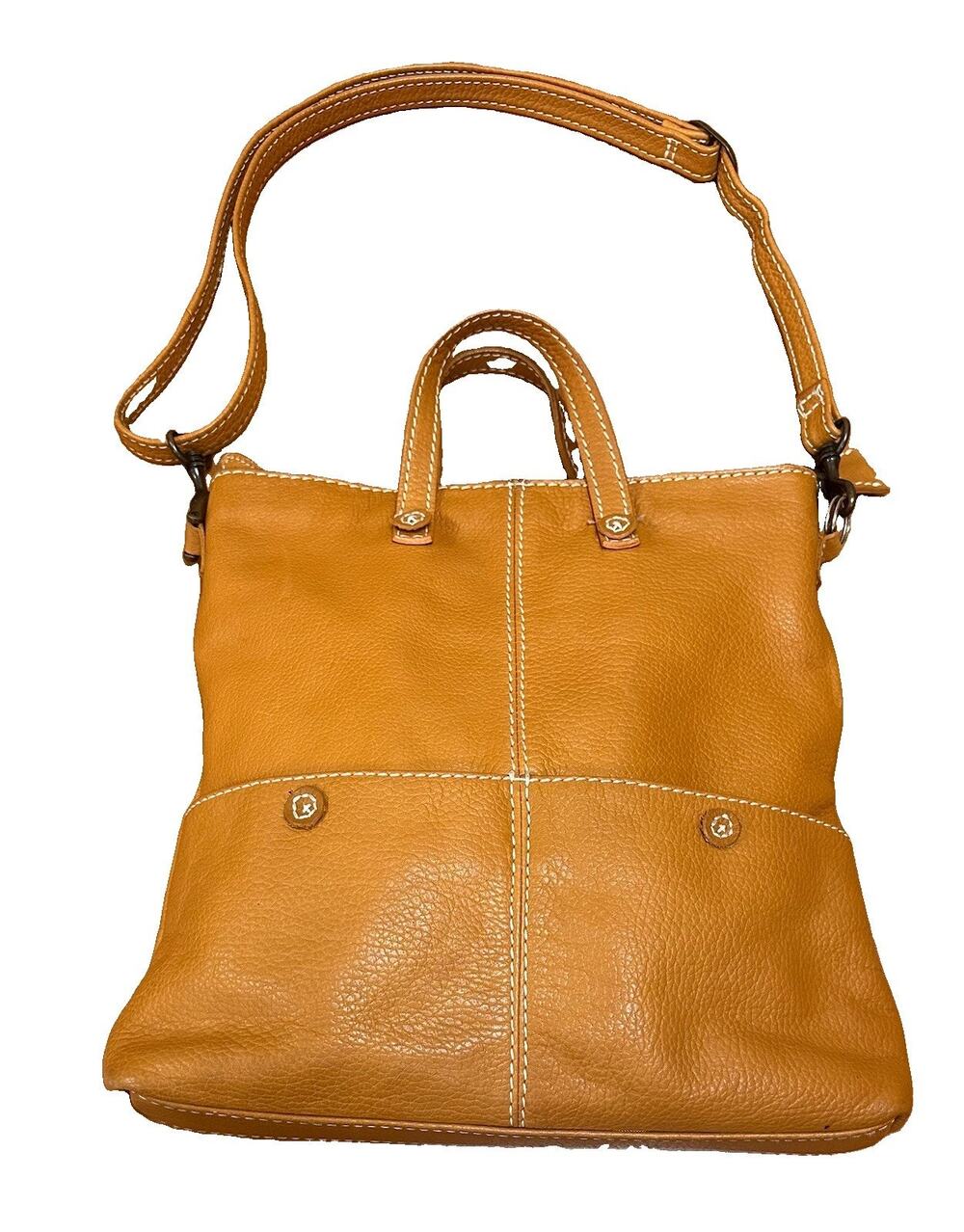 Latico Nash Crossbody Hobo Tote Bag Camel Brown Leather Convertible Purse PICS